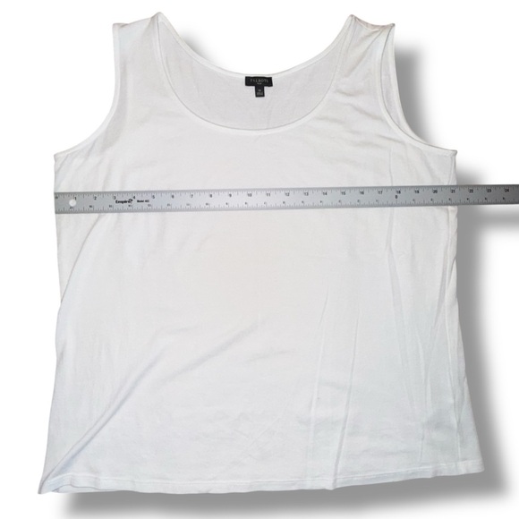 TALBOTS Pima Cotton-Blend Tank - Solid White 1X - Picture 8 of 14